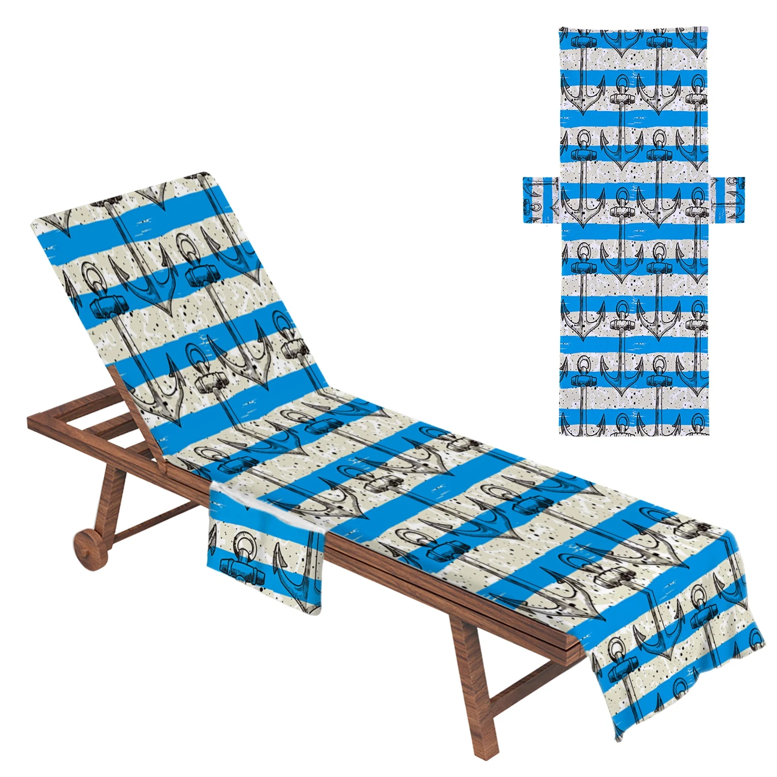 

Beach Chair Cover Beach Lounge Cover Chaise Towel Microfiber Lounger Covers With Elastic Side Pockets No Sliding 29.5x82.6