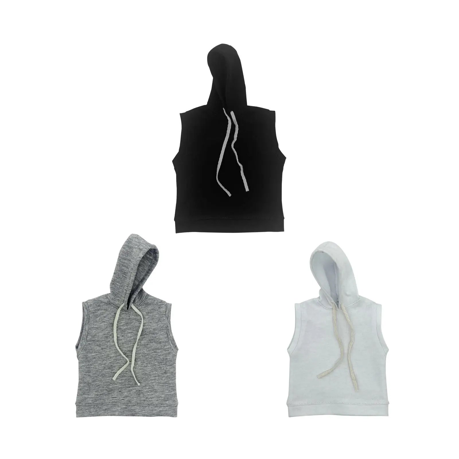 

1/12 Scale Sleeveless Hoodie Dolls Dress up Accessory Stylish Cosplay Costume for 6" Doll Model Dress up Figures Accessories