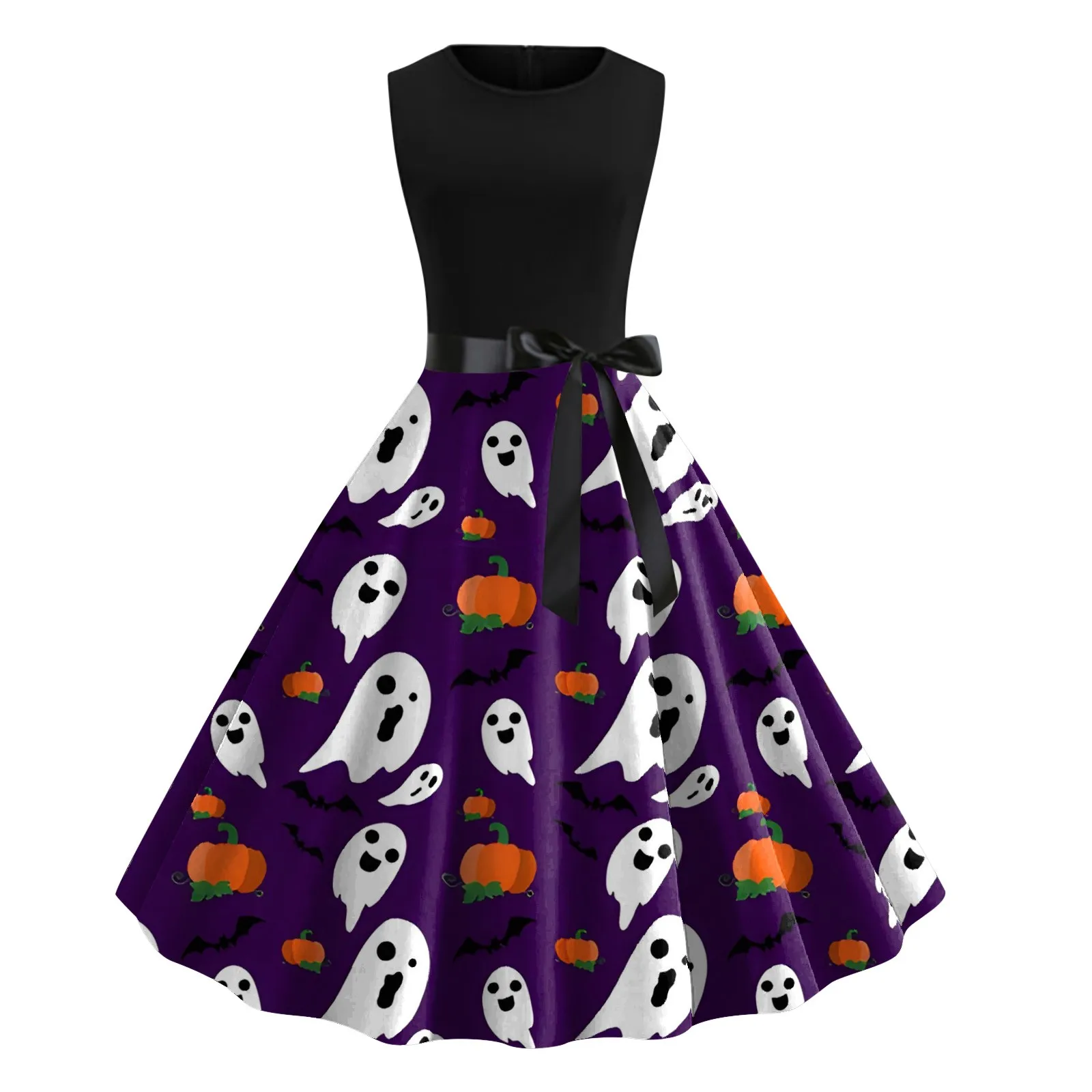 

Женское винтажное коктейльное платье с круглым вырезом, без рукавов