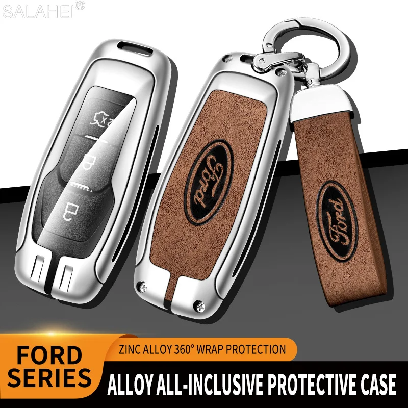 

Zinc Alloy Car Key Cover Case Shell For Ford F-150 Mondeo Galaxy S-Max Explorer Ranger 2015 2016 2017 2018 Keychain Accessories