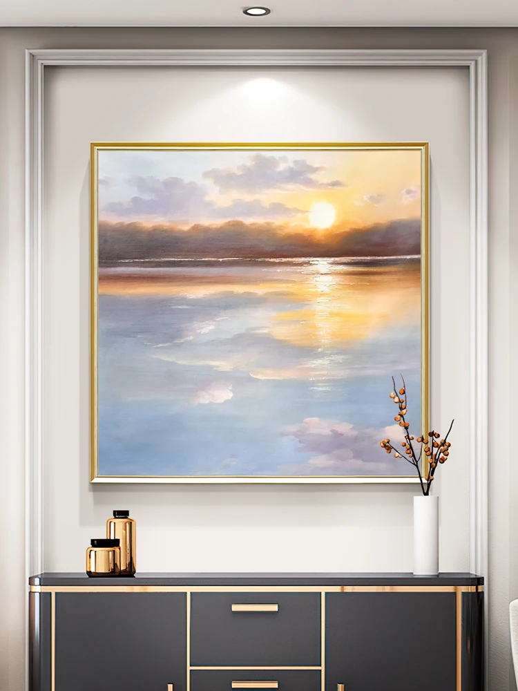 

Ручная роспись маслом простая картина восход солнца морской пейзаж подвесная картина коридор ресторан комната декоративное живописное по...
