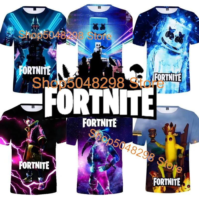Фото Футболка Bushranger Fortnite для детей, футболка с 3D принтом Banana Peely, мужская и женская футболка Battle Royale Game, летние топы, подарки на день рождения №1