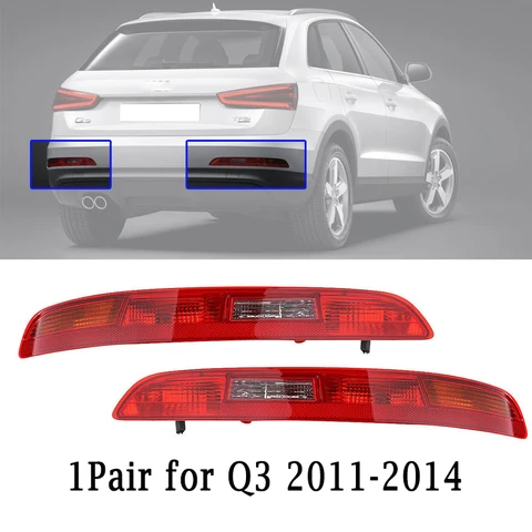 Задний бампер для Audi Q3 2011-2018, задний бампер, Задний сигнал поворота, стоп-тормоз, фонарь заднего сигнала с 4 лампочками, 8UD945095B 8UD945096B