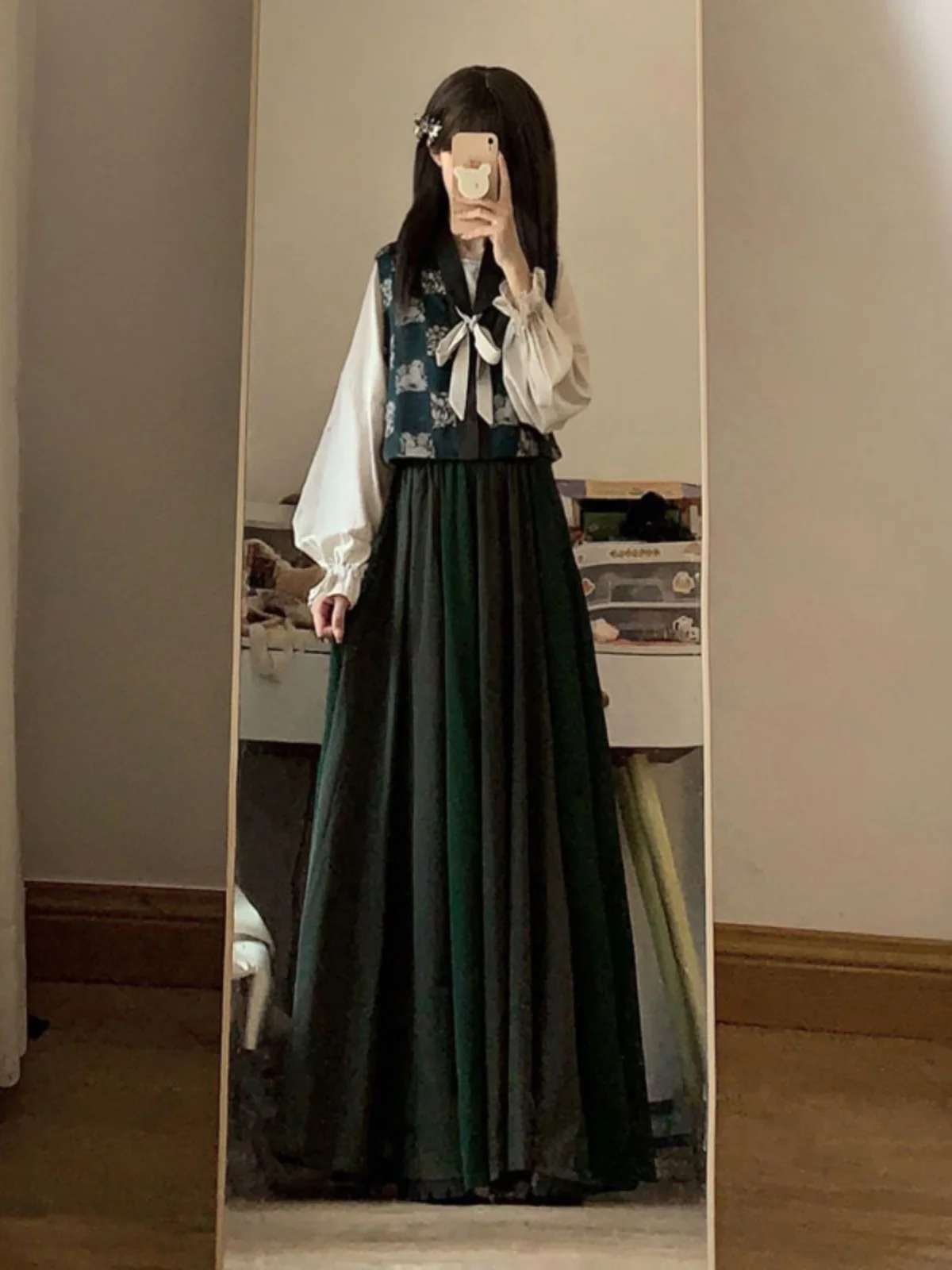 New Chinese Sle Song System Hanfu Improved National Three-piece Suit Skirt Retro Fashion Set Autumn Wear High Sense