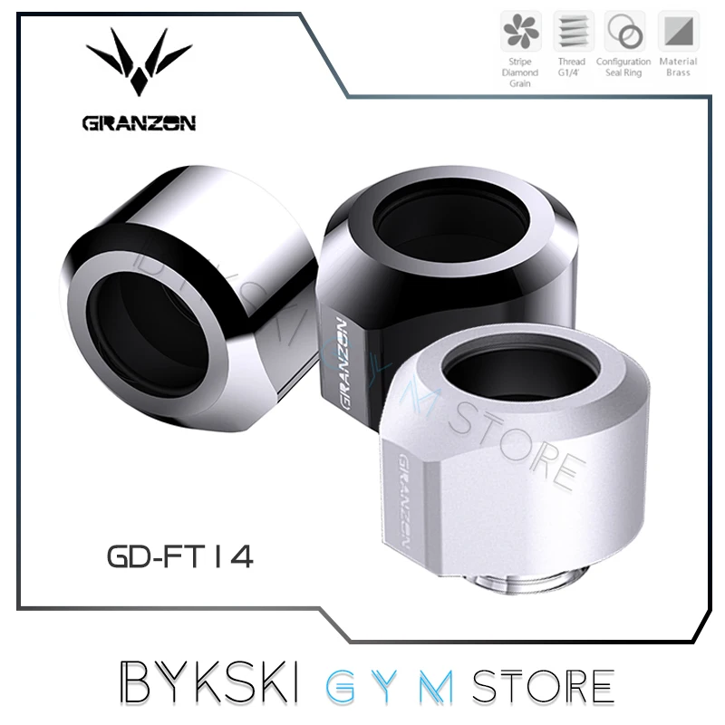 

Фитинги для ПК Granzon od14 мм, фитинги для водяного охлаждения, акриловые, жесткие, PETG труба PMMA, G1/4 дюйма, черные, серебристые, белые