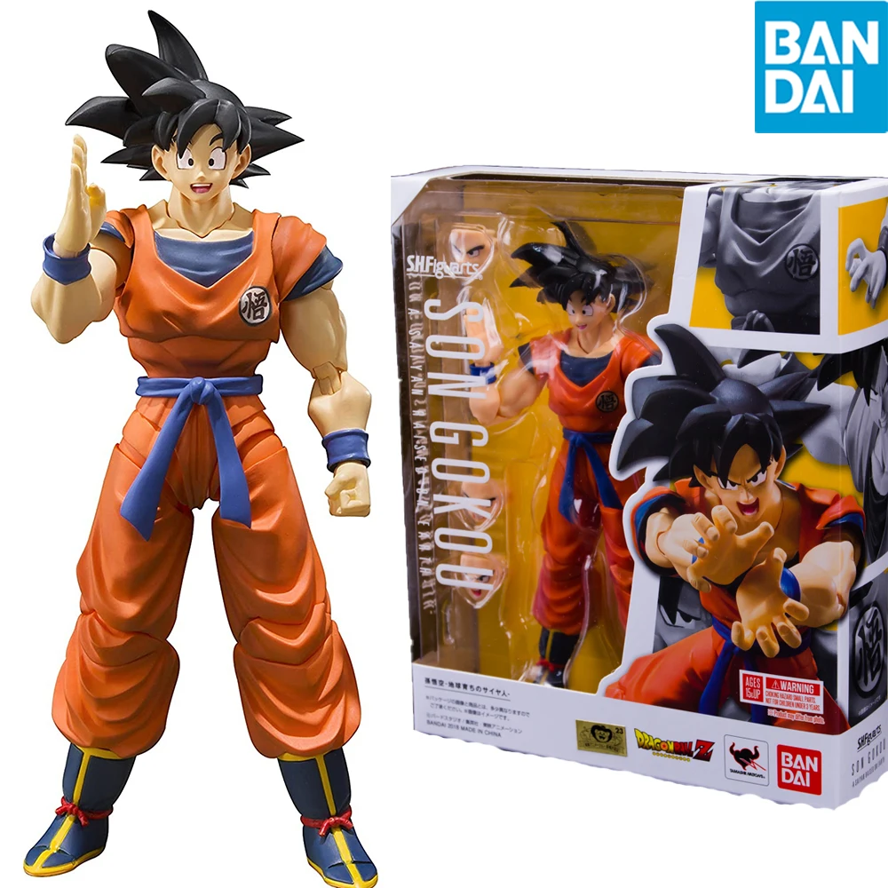 

Bandai Dragon Ball Son Goku SHF Saiyan Raised On Earth PVC Action Anime Figure Model Collection Kids Toys