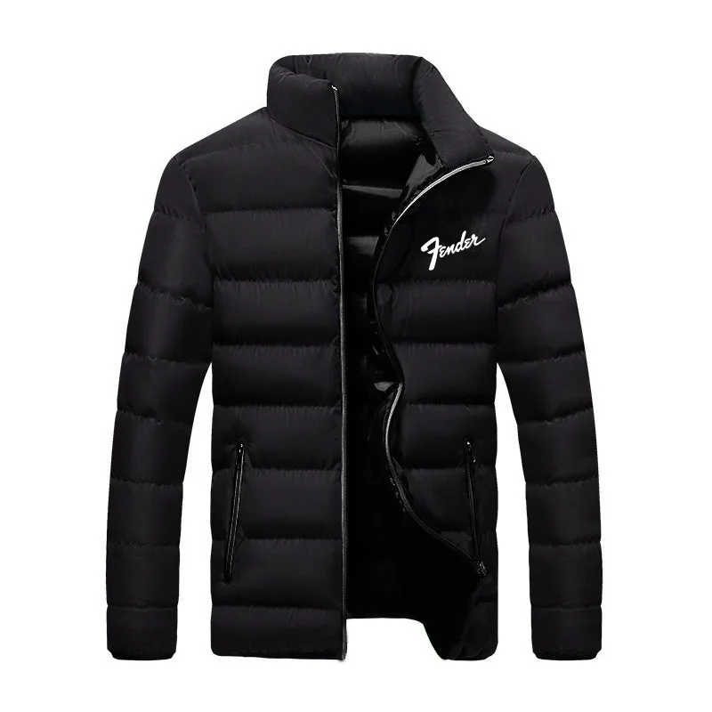 

Men's Winter Jacket Music Guitar Fender Logo New Style Handsome, Comfortable, Warm and Thick Classic Casual Printed Jacket Top