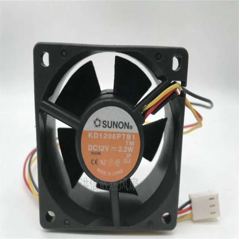 Оригинальный 3-проводной вентилятор SUNON 6025 KD1206PTB1 12 В постоянного тока 2,2 Вт 60*25 мм