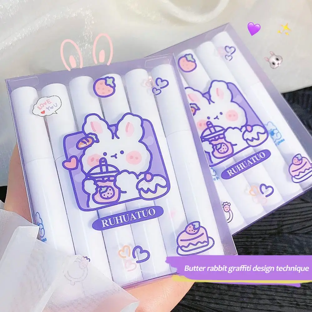 

6Pcs Cute Rabbit Lipstick Set Matte Velvet Lip Gloss Waterproof Lipgloss Sexy Red Lip Tint Lipsticks Makeup Korean Cosmetics
