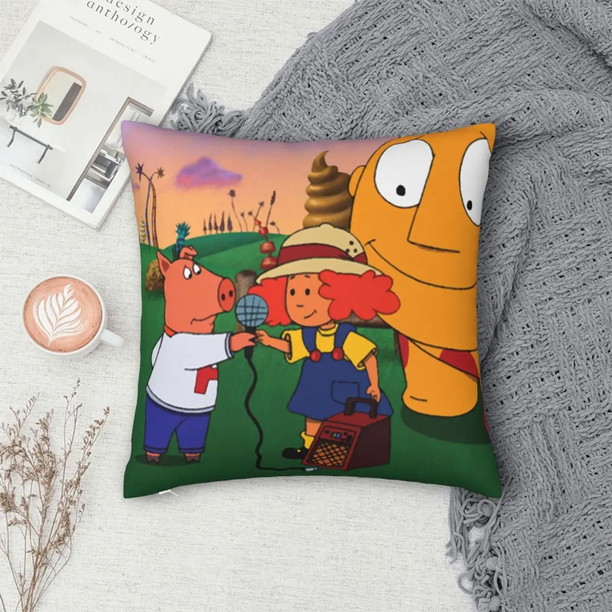 Плюшевая декоративная наволочка для постельного белья на молнии