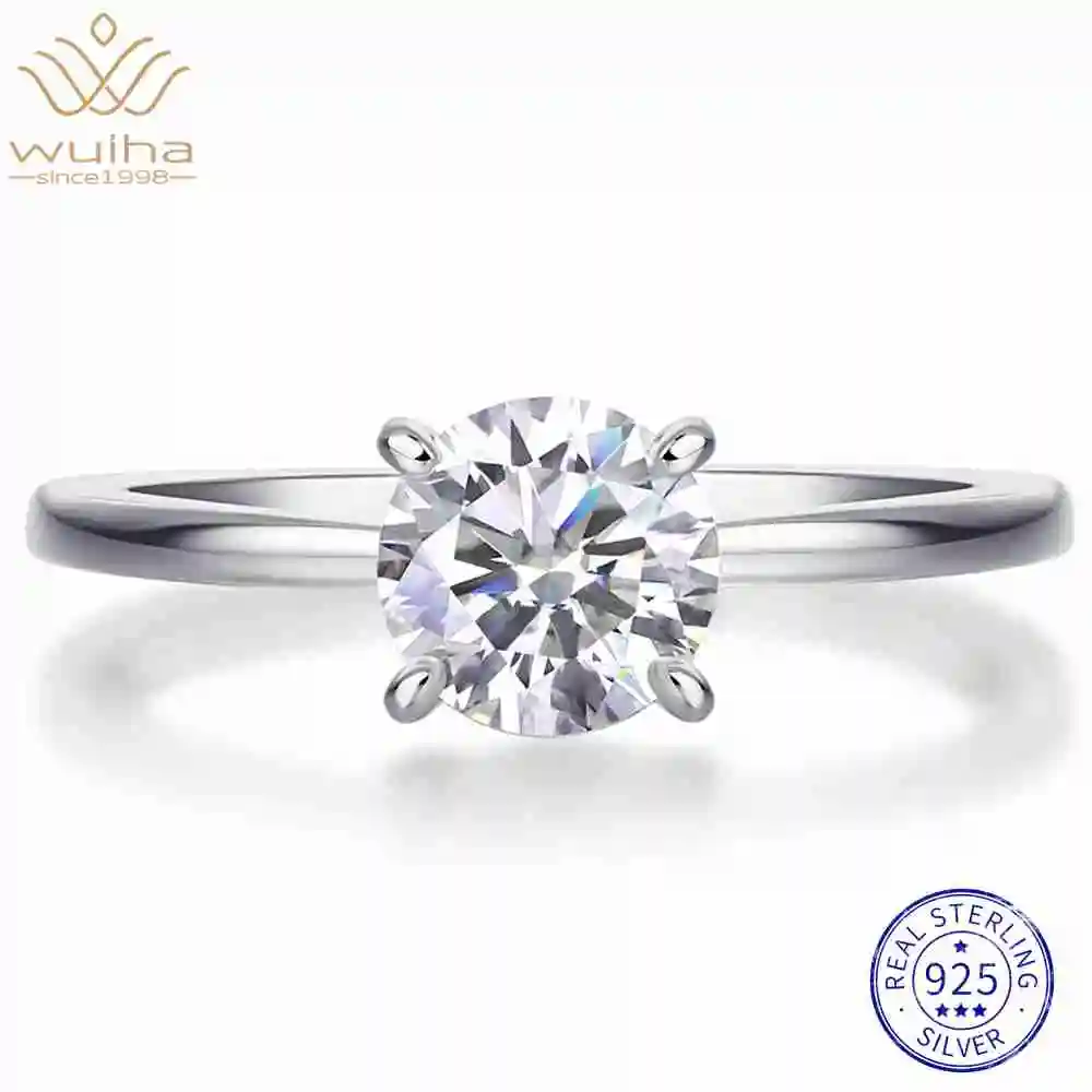 WUIHA Стерлингового Серебра 925 пробы VVS1 D Цвет 2 CT GRA Настоящие Муассанит Бриллианты