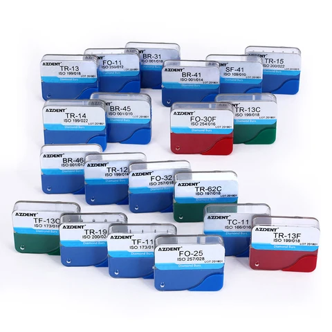 AZDENT 20 коробок = 100 шт./упак. стоматологические алмазные боры, дрель, стоматологические боры, диаметр боров для высокоскоростных наконечников, средний FG 1,6 м, стоматолог