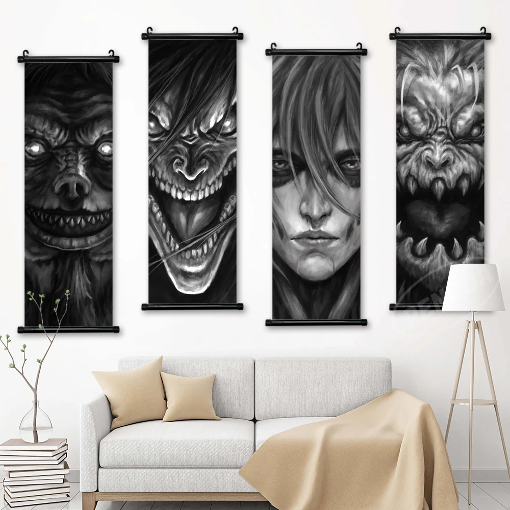 

Canvas Attack On Titan Home Decoration Japanese Picture Print Anime Poster Wall Art Scroll Hanging Painting Bedside Background