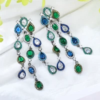 soramoore facebook ins luxury cz boho dangle charm earrings for women wedding bridal jewelry aretes de mujer modernos