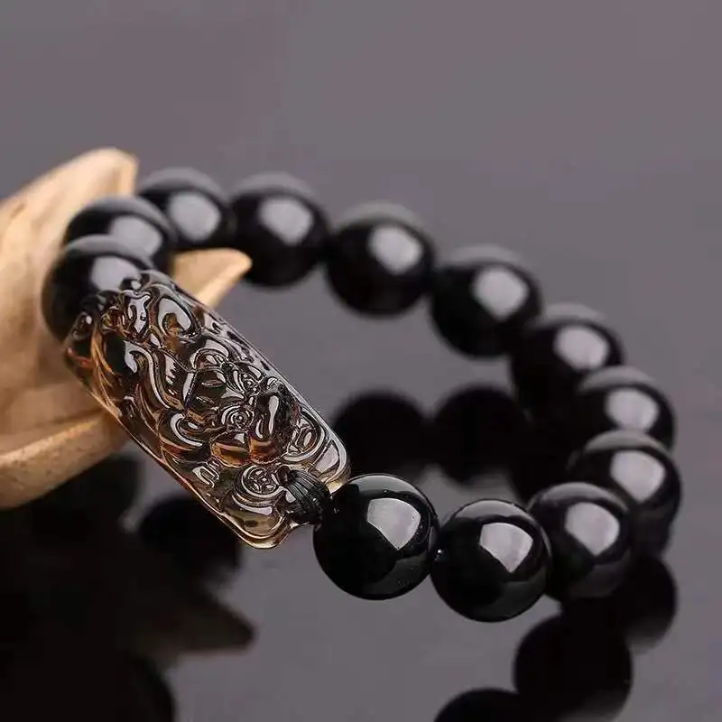 

Feng Shui Black Natural Stone Pixiu Bracelets Attract Wealth And Good Luck Charms Jewelry For Women & Men Pixiu bracelet