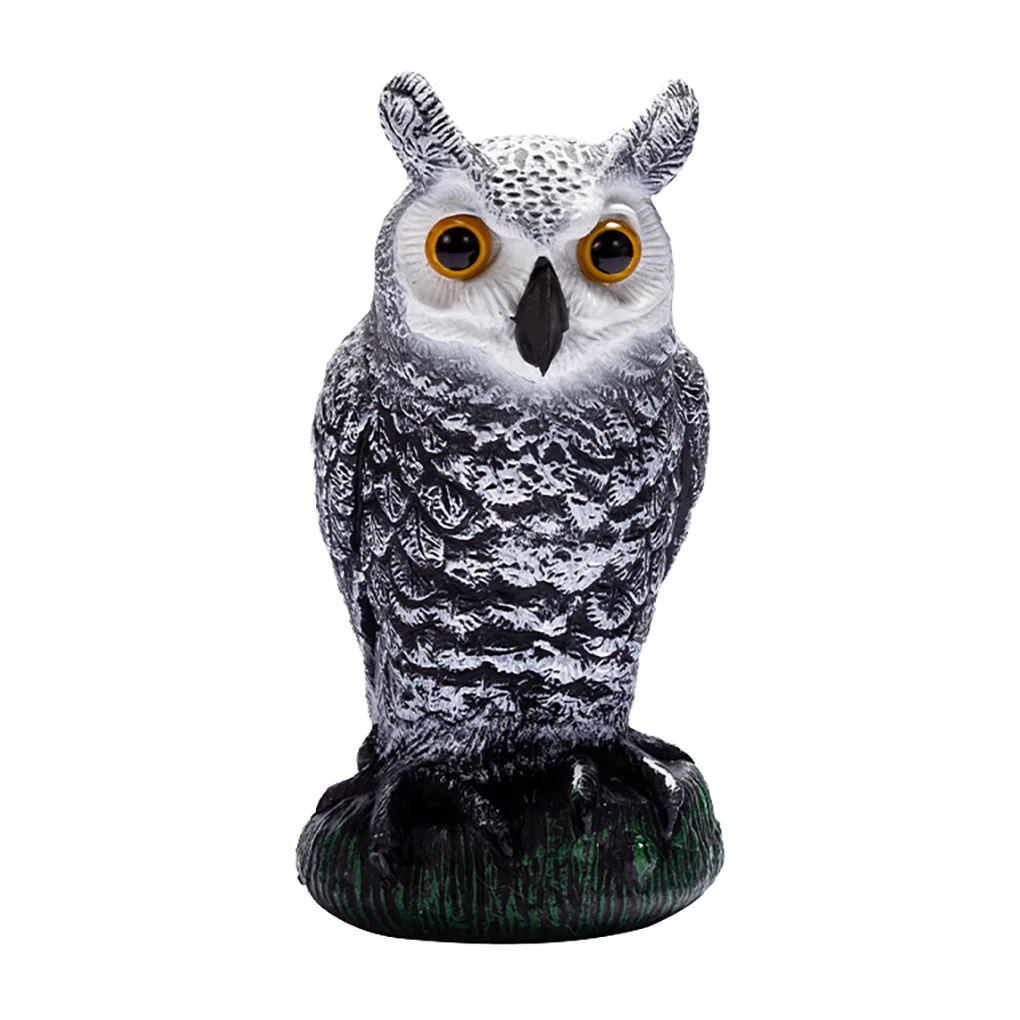 

Realistic Owl Sculpture Bird Scarer Owl Prowler Decoy Protection Repellent Pest Control Scarecrow Garden Yard Decoration