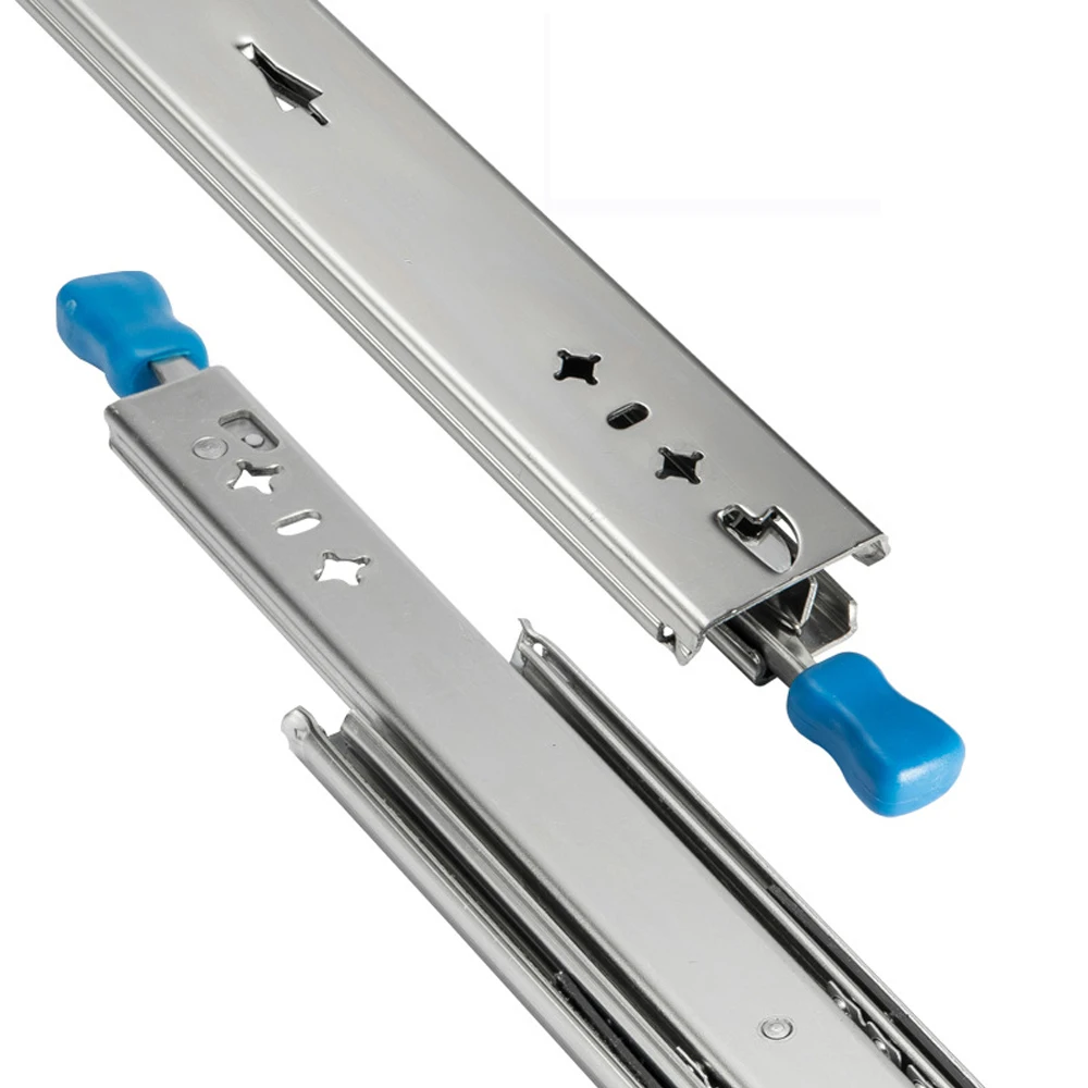 Направляющие для ящиков повышенной прочности 10-22 дюйма с замком Трехсекционные