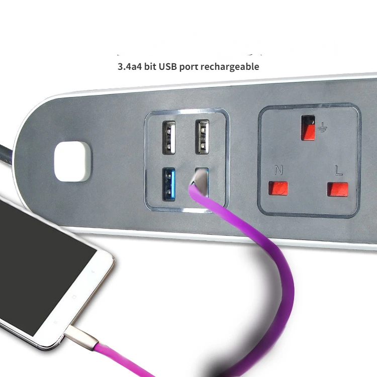 

British standard plug-in Hong Kong socket USB rechargeable British standard patch panel plug-in power switch socket