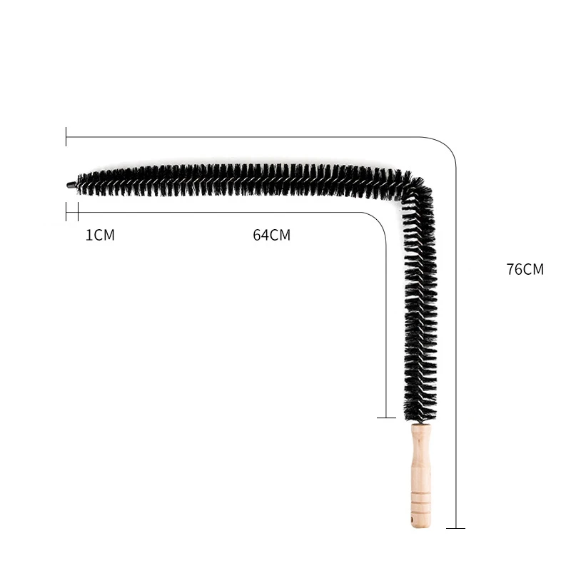Collapsible Long Wood Handle Cleaning Brush Water Pipe Drainage Dredge Tool Flexible Radiator Duster Long-haired Dust |