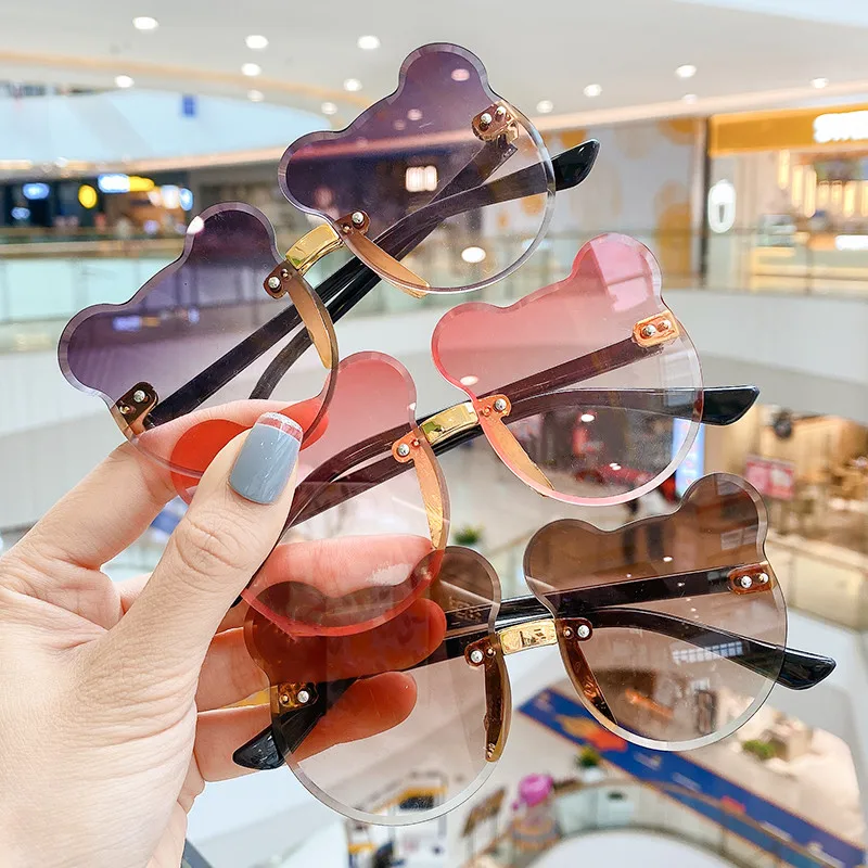 

Baby Cartoon Sunglasses Children Bear-shaped Glasses Vintage UV400 Protection Rimless Eyeglasses for Kids Boys Girls Glasses