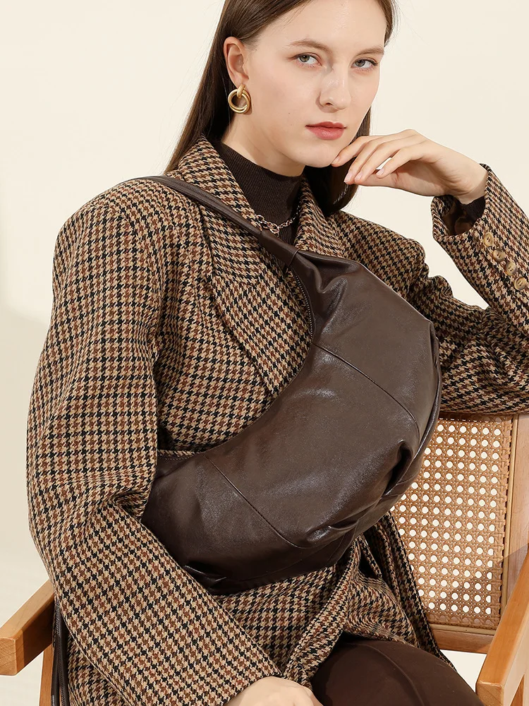 YANATARI сумка для пельменей кожаная из мягкой кожи большая вместительная