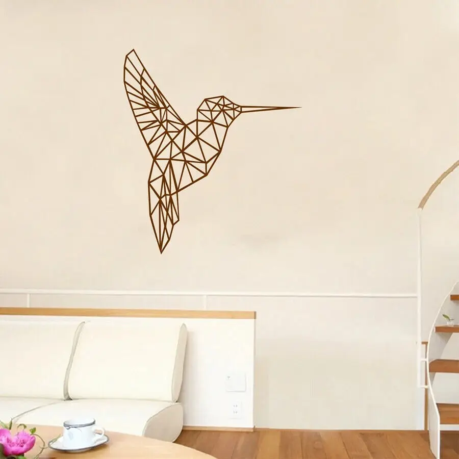 Геометрические виниловые наклейки на стену с колибри для гостиной фотообои