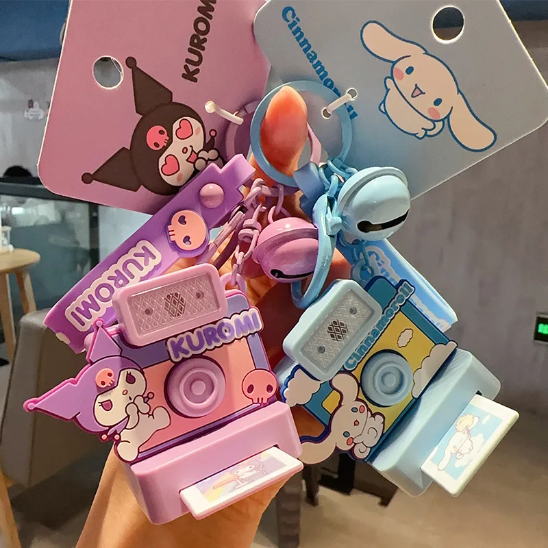 Оригинальный брелок Sanrio Polaroid Camera Kuromi Cinnamoroll подвеска на рюкзак My Melody Key Chain