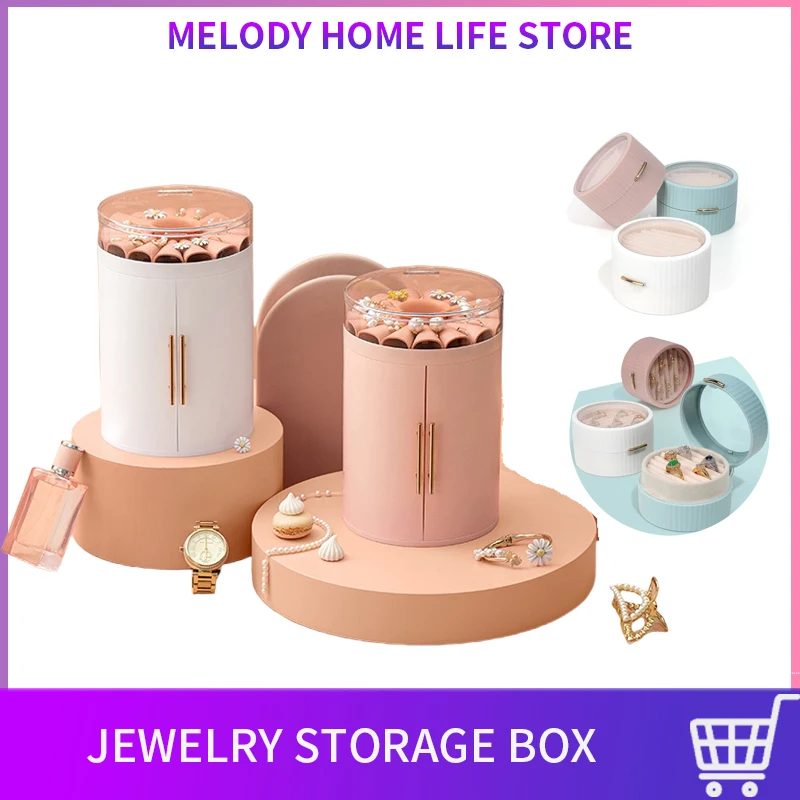 

Роскошная шкатулка для хранения ювелирных изделий, многослойная настольная витрина большой емкости, портативная шкатулка для демонстраци...