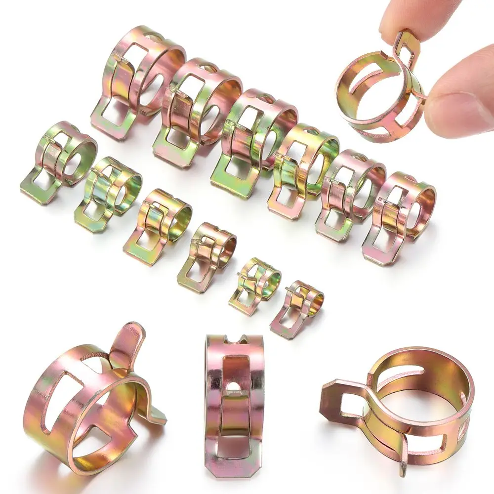 

10Pcs Hot Stainless Steel 5-16mm High Quality Tube Clamp Fuel Oil Line Water Hose Pipe Spring Clips Fastener