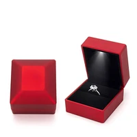 led ring box for proposal wedding engagement birthday valentine day square shaped wedding ring box display boc