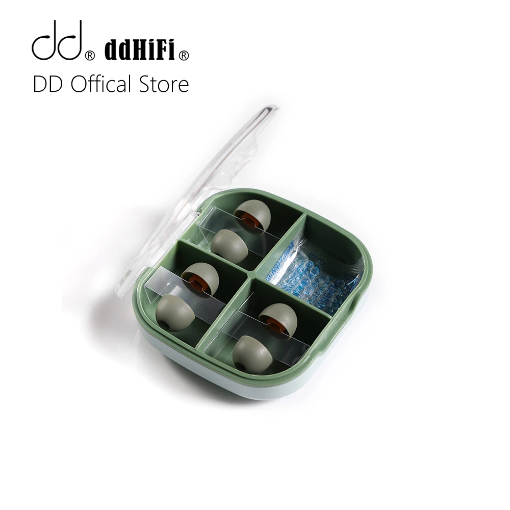 DD ddHiFi ST35 D-Tips IEM Ear Tips, Replacement Silicone Earbud Tips with Storage Box, 3 Pairs of S / M / L or Mixed Sizes