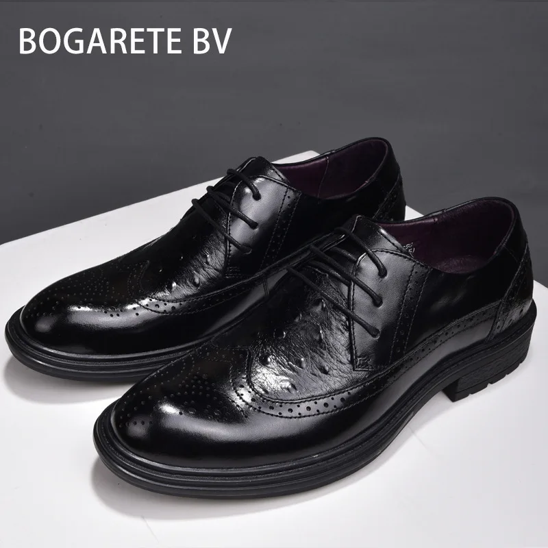 Новые мужские туфли на плоской подошве кожаные деловые с верхним слоем из