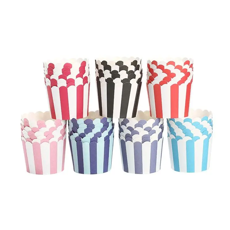 

50Pcs Wrapper Strip Cupcake Paper Colorful Greaseproof Muffin Cup Case Decorating Baking Supplies For Birthday Wedding Party