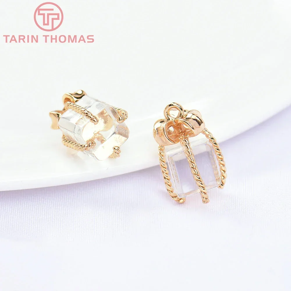 (5651) 4 шт. 9 5x15 мм 24-каратное золото латунь со стеклянной подарочной коробкой