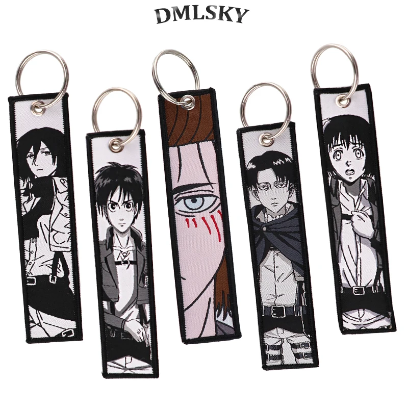 

Anime Key Tag Embroidery Keychains for Car Motorcycles Keys Fashion Keyring Jewelry Accessories Gift