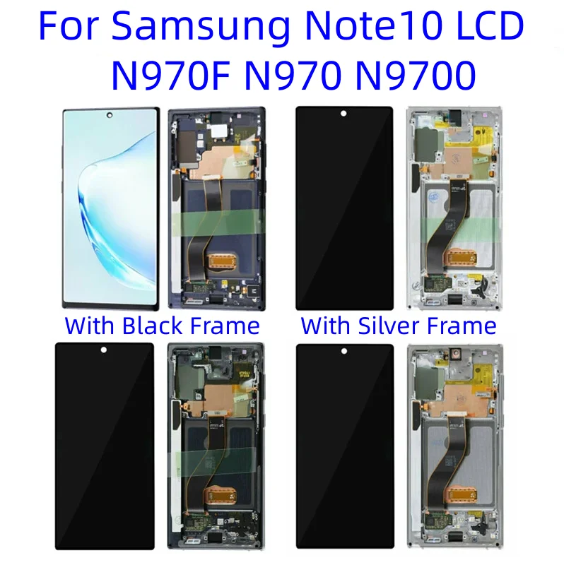 

100%Original NOTE 10 AMOLED For SAMSUNG Galaxy Note10 N970F N970 N9700 LCD with Frame Display Touch Screen Digitizer Assembly