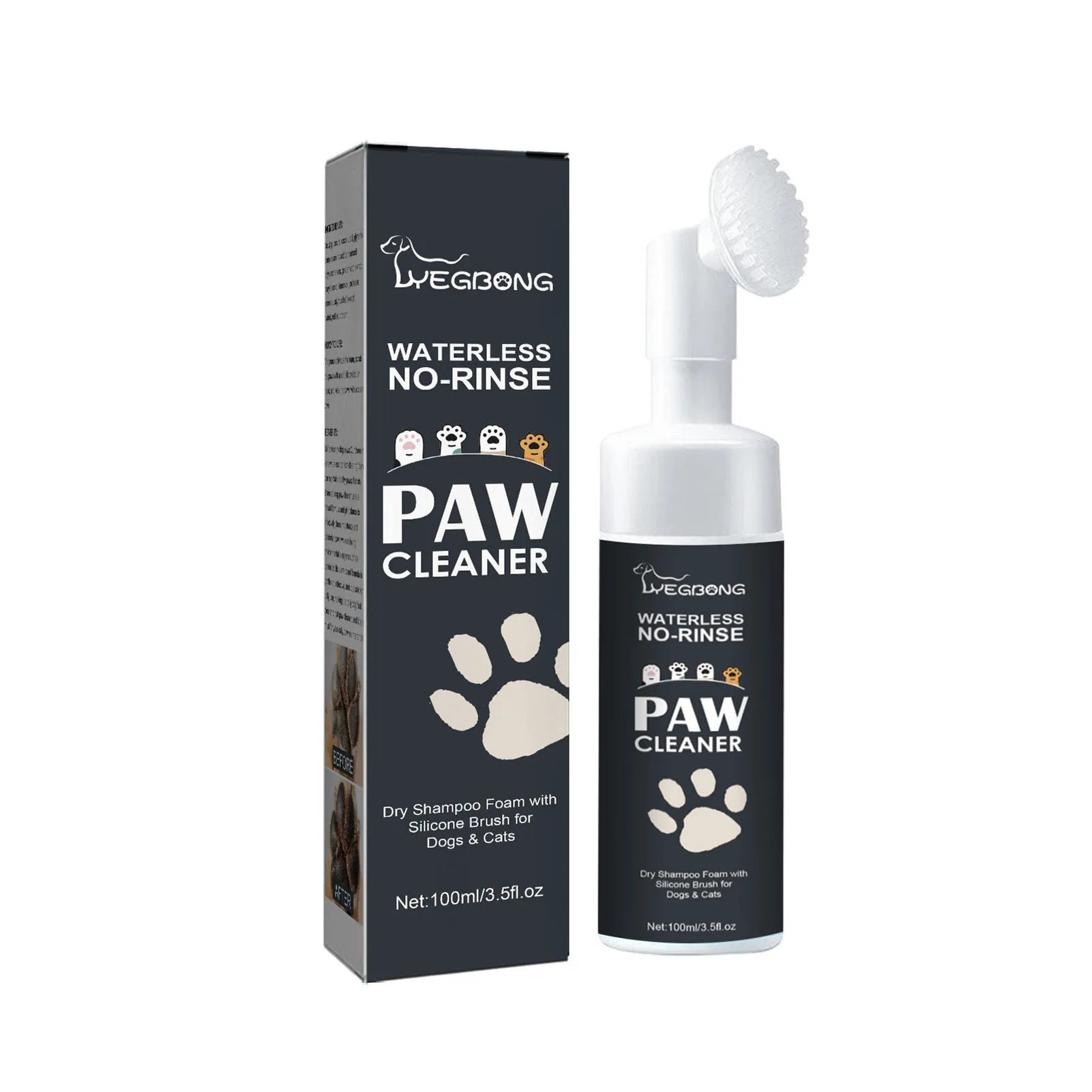

Pet Foot Cleaner Foam Rinse-free Dog Cat Paw Cleaner Shampoo Foam for Dogs Cats Horses & Pets