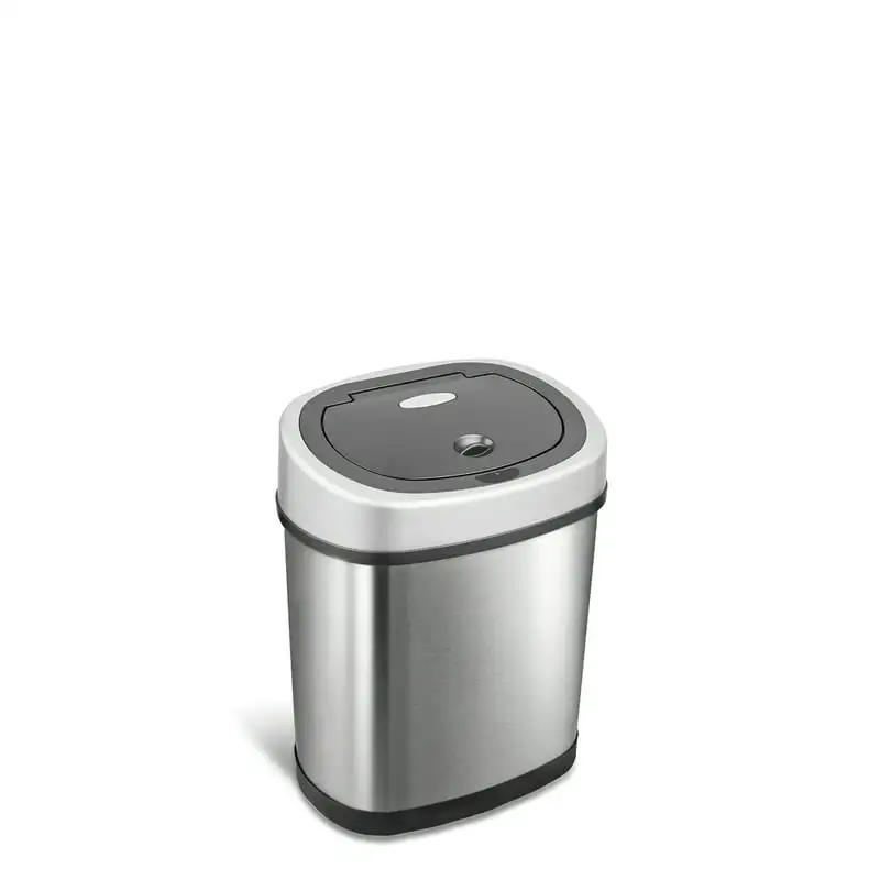 

Gallon / 12 Liter Motion Sensor Oval Trash Can, Fingerprint-Resistant Stainless Steel Tesla model y trash bin Trash rack Tiny bi