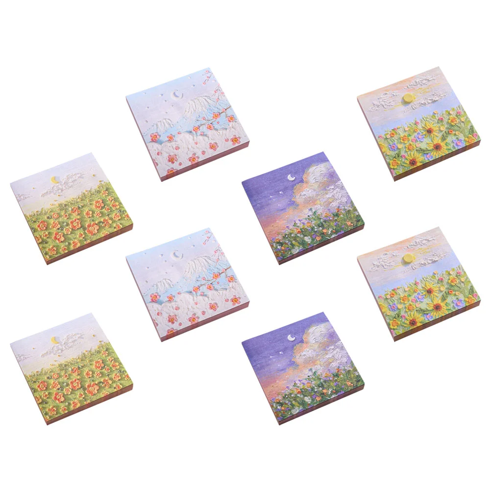 

8pcs Message Leaving Notes Adhesive Note Paper Tearable Memo Pads Memo Notes for Home Office Students School