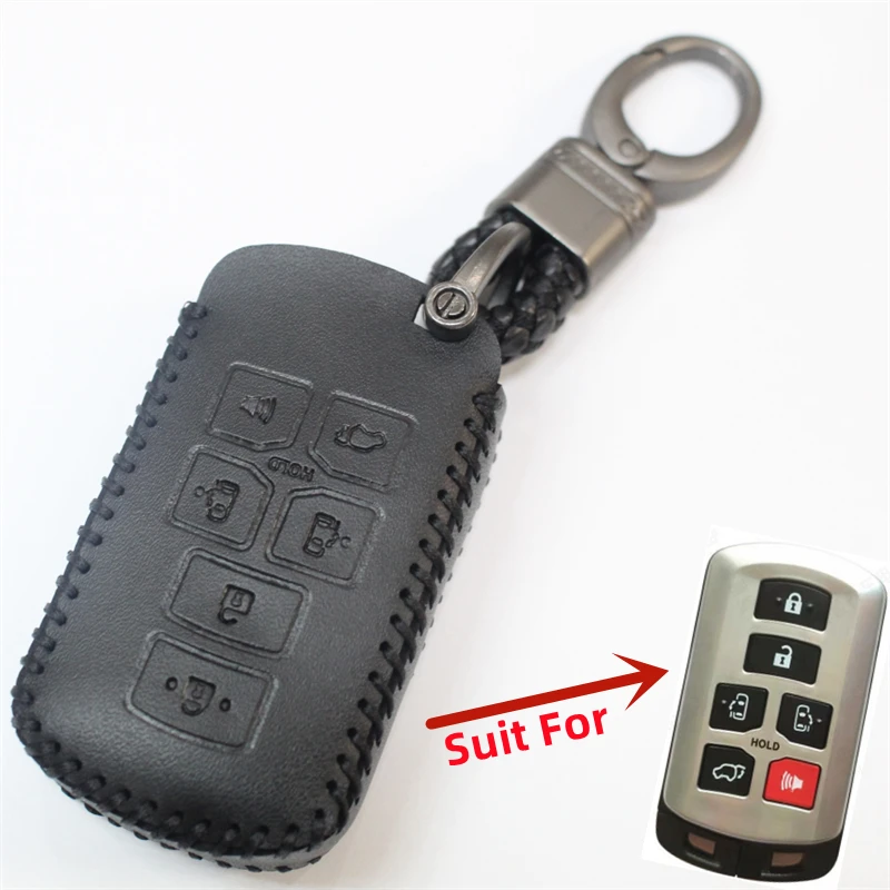 

FLYBETTER чехол из натуральной кожи с 6 кнопками без ключа для Toyota Sienna автомобильный Стайлинг L84