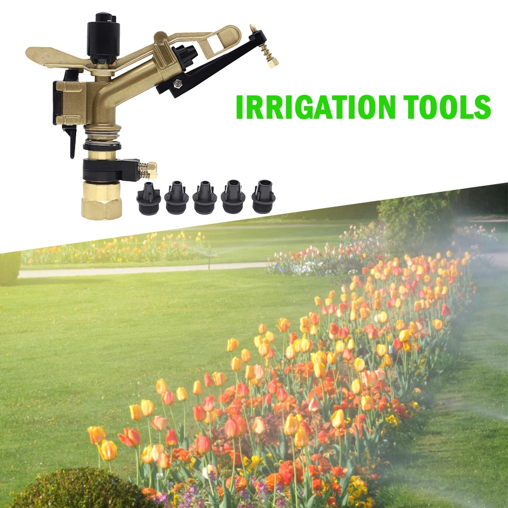 

Big Covering Range Sprinkler Metal Long Spray Distance Sprinkler 360 Degree Automatic Rotation for Agriculture Farm Garden
