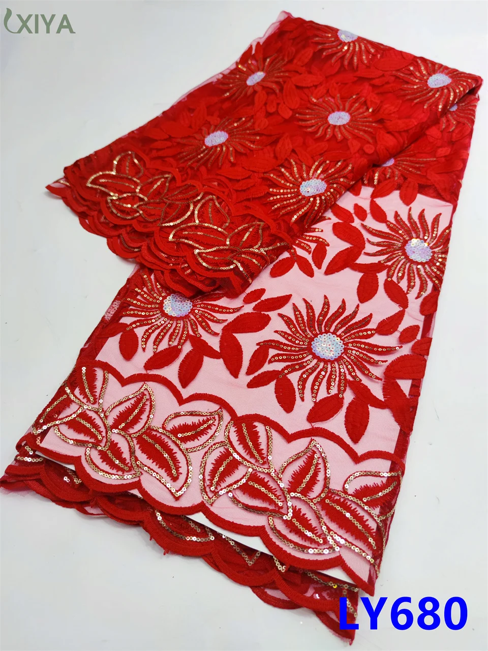 

XIYALACE сетчатые кружева с блестками ткань с вышивкой, африканская кружевная ткань, высококачественные французские сетчатые кружевные ткани ...