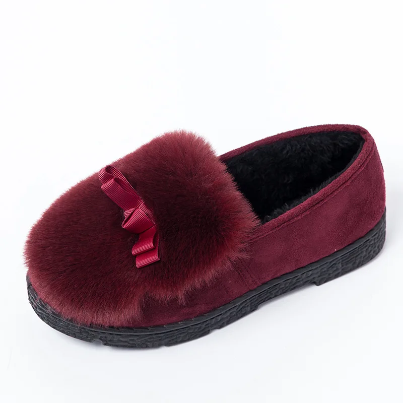 

2022 Flat Shoes Women Autumn and Winter Home Postpartum Home Indoor Thick Bottom Non-slip Wear Plush Ladies Cotton Fashion Shoes