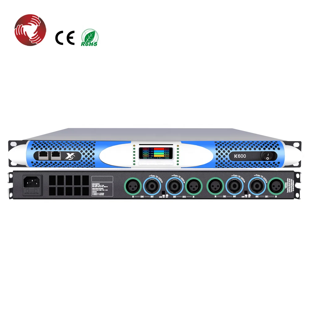 Усилитель мощности класса D 4 канала 600 Вт 1u цифровые профессиональные