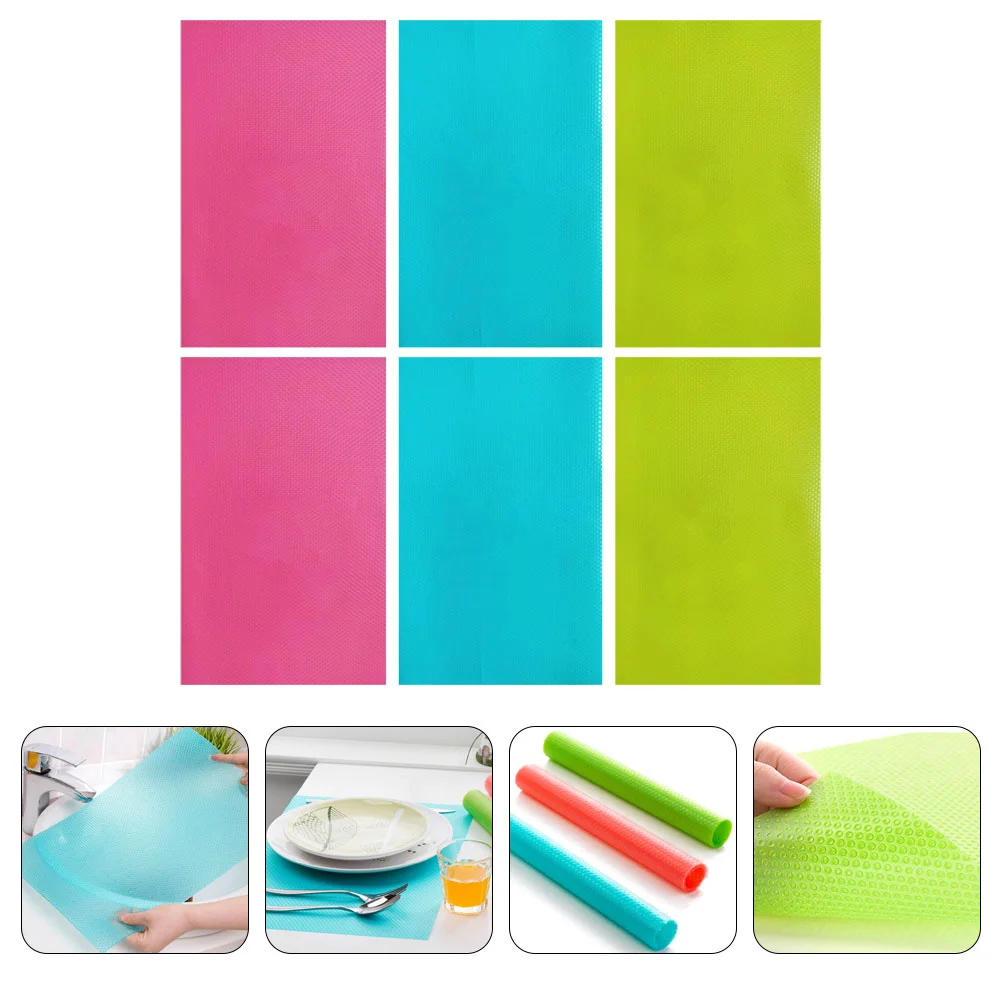 

6pcs Cuttable Cabinet Shelf Liner Mat Multi-functional Fridge Liners Food-grade Countertop Mat