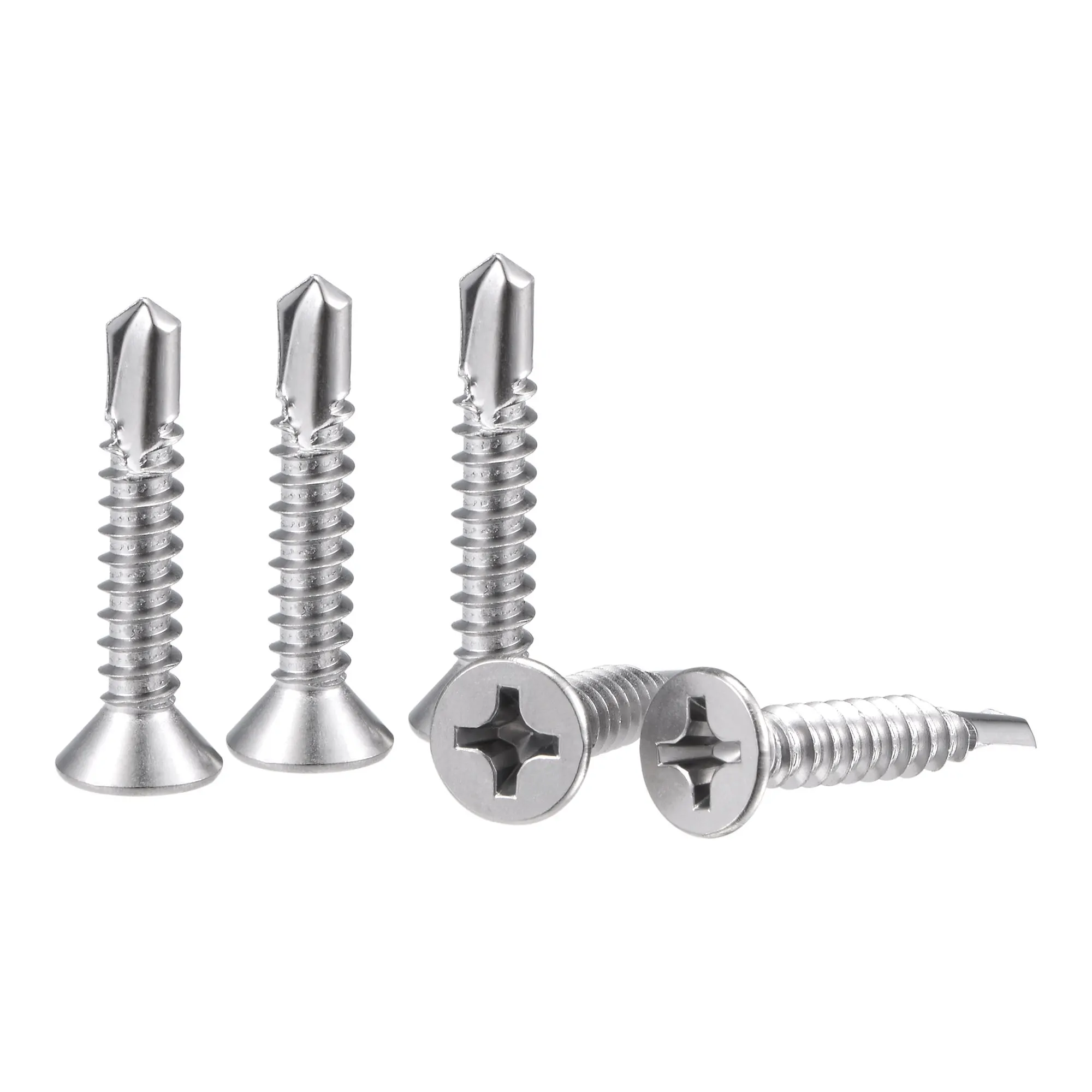 

Uxcell Phillips Head Self Drilling Screws, #12 x 26mm 410 Stainless Steel Full Thread Sheet Metal Screw 50pcs