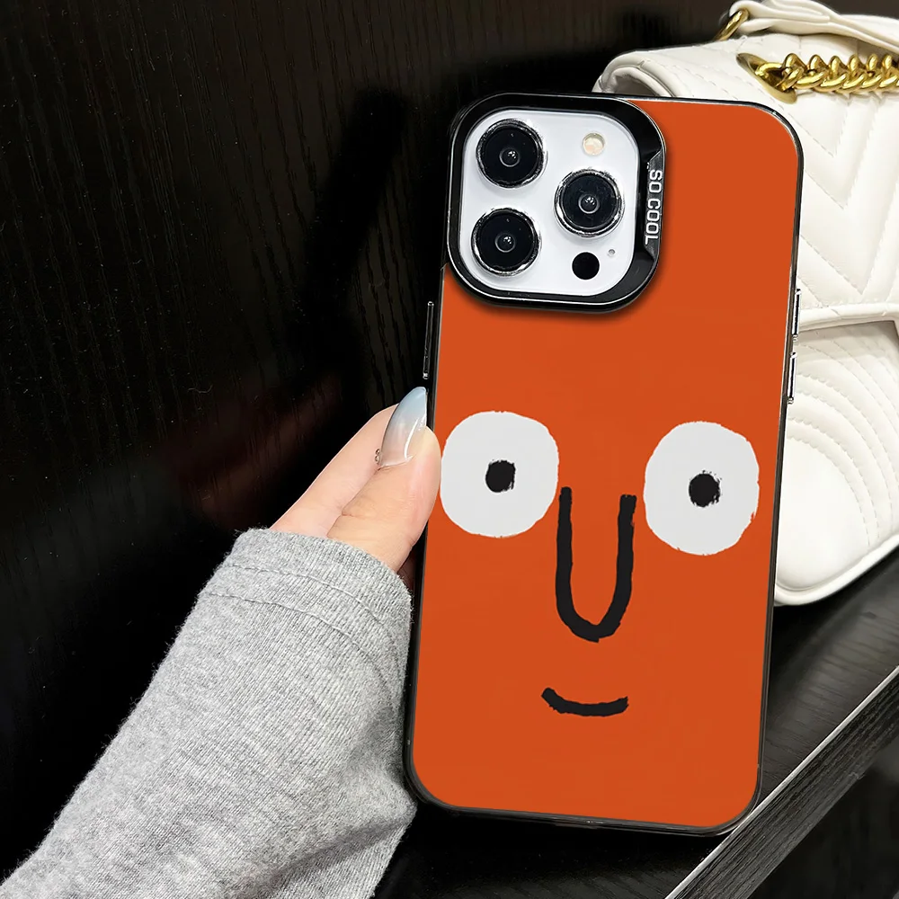 Art J-Jean J-Jullien Fashion Illustration Phone Case for iPhone 16 12 13 14 15 11 Max Pro Plus Laser IMD Color Shell