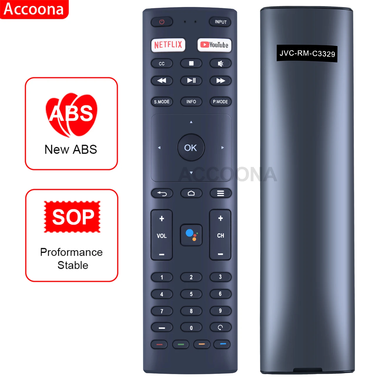 

Accoona Voice Remote RM-C3329 RM-C3359 RM-C3369 for Konka JVC TV 32H31A 40H33A 43U55A 50Q75A 50U55A 55Q75A 55U55A 65Q75A 65U55A