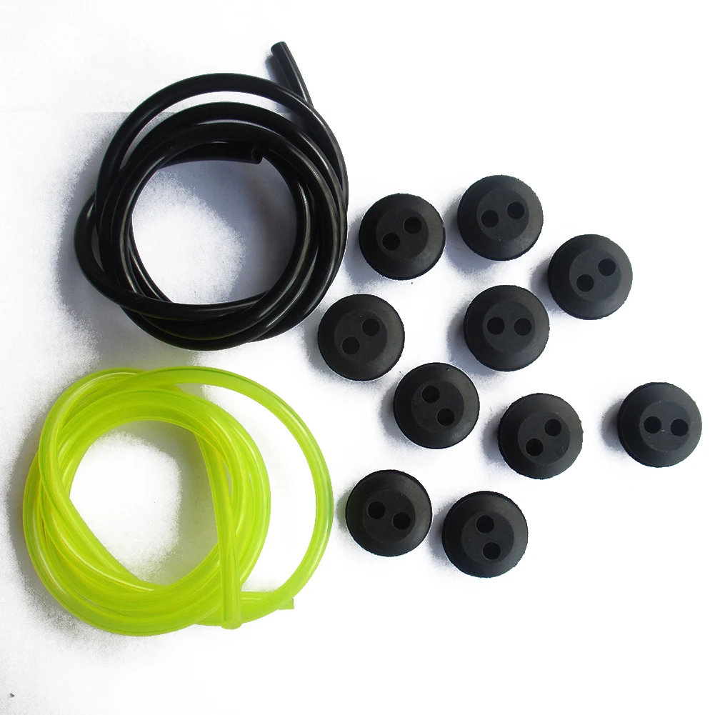 

12pcs 2Holes Fuel Tank Grommet Rubber W/Fuel Line Pipe For Brush Cutter Grass Trimmer Accesories Lawn Mower Spare Parts