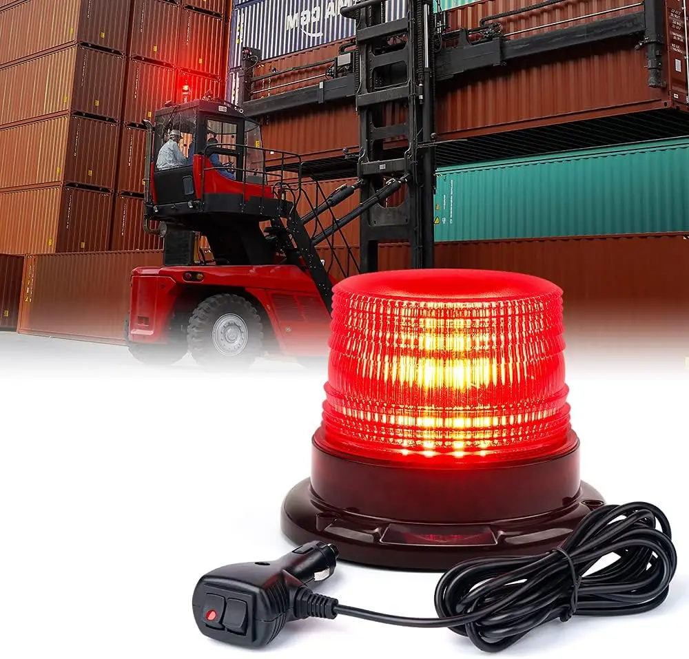 Автомобильный аварийный стробоскоп, яркий светодиодный фонарь с 40 светодиодами, яркий мигающий сигнал, Стробоскопическая Лампа, магнитное основание для грузовика, прицепа, 12-24 В